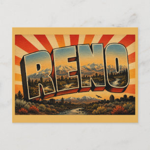 Reno Nevada Truckee rivier Sierra bergen Kunst Briefkaart