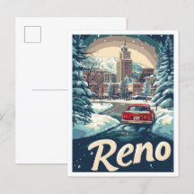 Reno Nevada USA Art Vintage Travel Illustratie