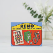 Reno Nevada Vintage Travel - Briefkaart (Staand voorkant)