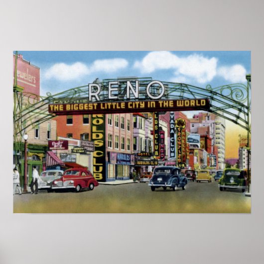 Reno Nevada Virginia Street Poster (Voorkant)
