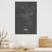 Reno, Nevada (wit op zwart) Poster (Keuken)