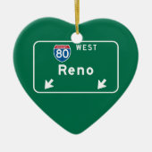 Reno, NV Road Sign Keramisch Ornament (Voorkant)