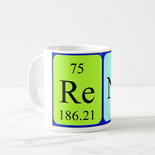 Reno periodieke lijstnaam mok (Voorkant links)