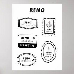 Reno - Reisstempel Collectie ontwerp Poster
