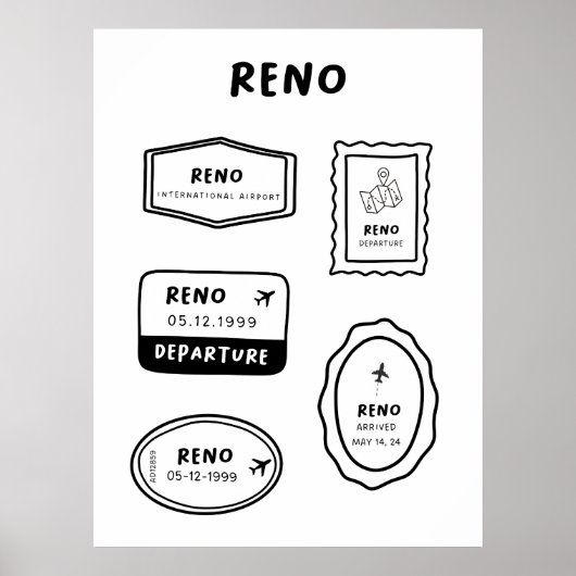 Reno - Reisstempel Collectie | ontwerp Poster (Voorkant)