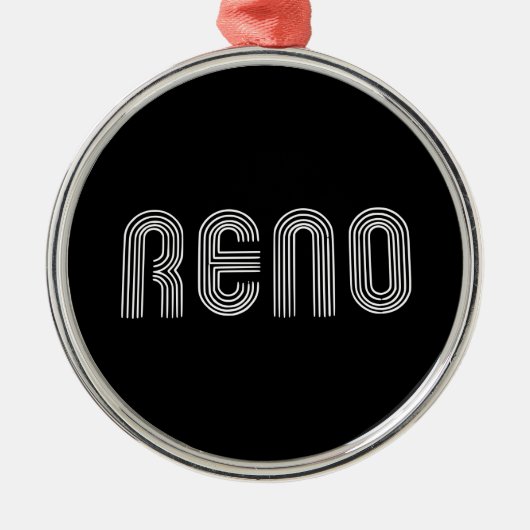 Reno Sign White Metalen Ornament (Voorkant)