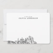 Reno skyline schets gepersonaliseerde moderne noti notitiekaartje (Voorkant)