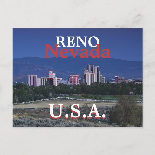 Reno U.S.A. Briefkaart (Voorkant)