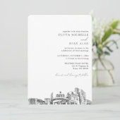 Reno Wedding Custom Skyline schets uitnodiging (Staand voorkant)