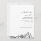 Reno Wedding Custom Skyline schets uitnodiging (Voorkant)