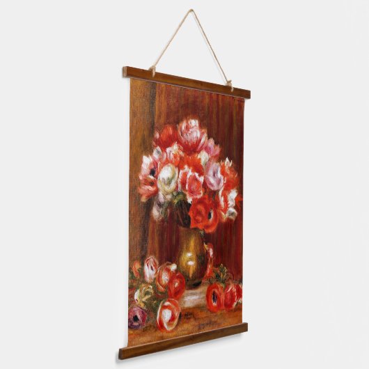 Renoir - Anemones, beroemd schilderij Hangend Wandkleed (Gebogen)