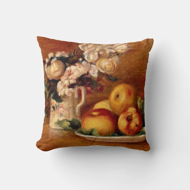 Renoir - appels en bloemen kussen (Voorkant)