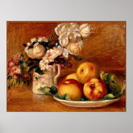 Renoir - appels en bloemen poster (Voorkant)