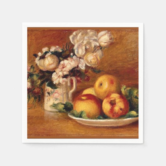 Renoir - appels en bloemen servet (Voorkant)