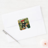 Renoir art: Twee zussen op de Terrace Vierkante Sticker (Envelop)