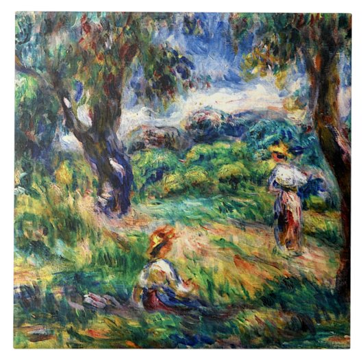 Renoir - Blau landschap Tegeltje (Voorkant)