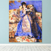 Renoir - Camille Monet Reading, beroemd schilderij Canvas Afdruk (Insitu (Houten vloer))