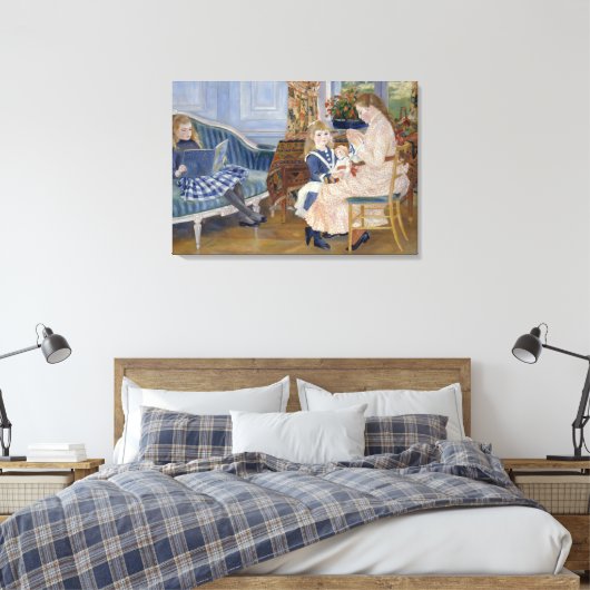 Renoir Childrens vanmiddag in Wargemont Canvas Afdruk (Insitu (Slaapkamer))