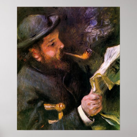 Renoir - Claude Monet Lezend 1872 Poster (Voorkant)