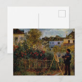 Renoir Claude Monet Painting in Zijn tuin in Arge Briefkaart (Voorkant / Achterkant)