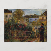 Renoir Claude Monet Painting in Zijn tuin in Arge Briefkaart (Voorkant)