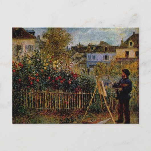 Renoir Claude Monet Painting in Zijn tuin in Arge Briefkaart (Voorkant)
