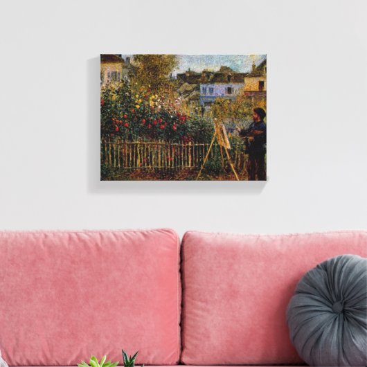 Renoir Claude Monet Painting in Zijn tuin in Arge Canvas Afdruk (Insitu (Woonkamer))