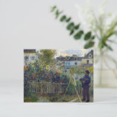 Renoir - Claude Monet Schilderen in zijn Tuin Briefkaart (Staand voorkant)