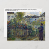 Renoir - Claude Monet Schilderen in zijn Tuin Briefkaart (Voorkant / Achterkant)