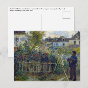 Renoir - Claude Monet Schilderen in zijn Tuin Briefkaart