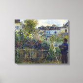 Renoir - Claude Monet Schilderen in zijn Tuin Canvas Afdruk (Voorkant)