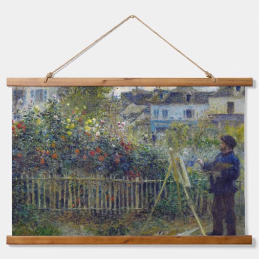 Renoir - Claude Monet Schilderen in zijn Tuin Hangend Wandkleed (Voorkant)