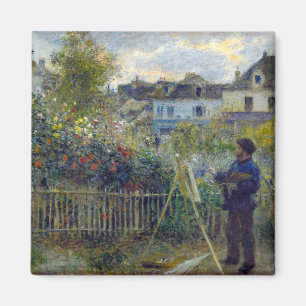 Renoir - Claude Monet Schilderen in zijn Tuin Magneet