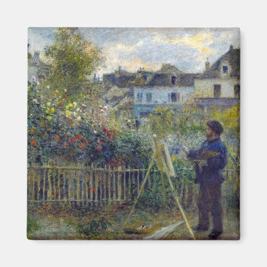 Renoir - Claude Monet Schilderen in zijn Tuin Magneet (Voorkant)