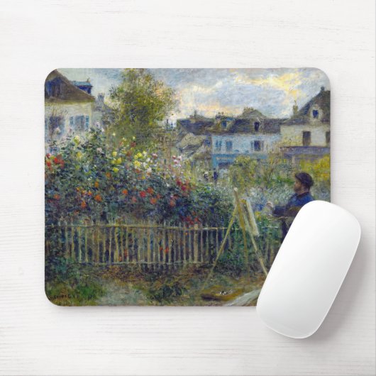 Renoir - Claude Monet Schilderen in zijn Tuin Muismat (Met muis)