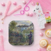 Renoir - Claude Monet Schilderen in zijn Tuin Papieren Bordje (Feest)