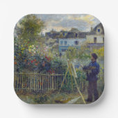 Renoir - Claude Monet Schilderen in zijn Tuin Papieren Bordje (Voorkant)