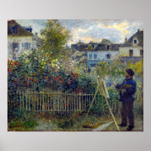 Renoir - Claude Monet Schilderen in zijn Tuin Poster (Voorkant)