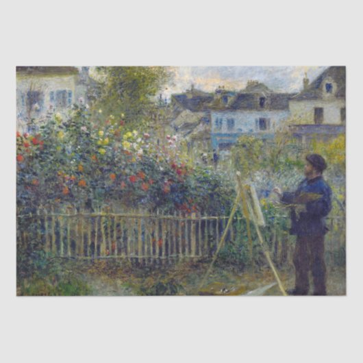 Renoir - Claude Monet Schilderen in zijn Tuin Tissuepapier (Voorkant)