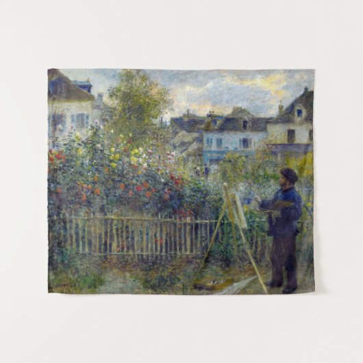 Renoir - Claude Monet Schilderen in zijn Tuin Wandkleed (Voorkant (horizontaal))
