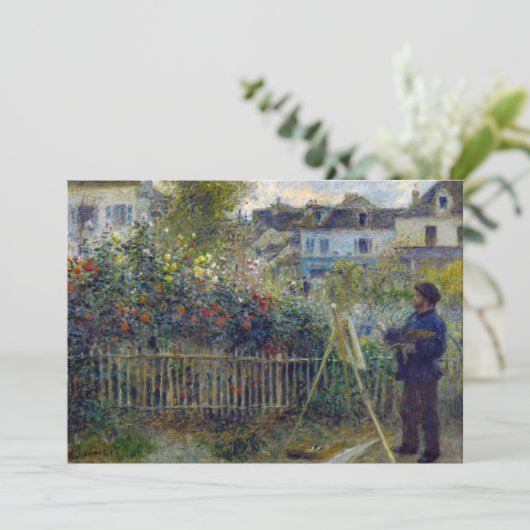 Renoir - Claude Monet Schilderend in zijn Tuin Bedankkaart (Staand voorkant)