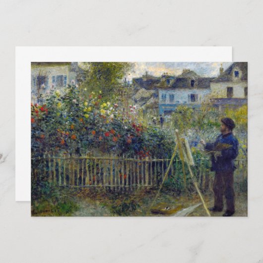 Renoir - Claude Monet Schilderend in zijn Tuin Bedankkaart (Voorkant / Achterkant)