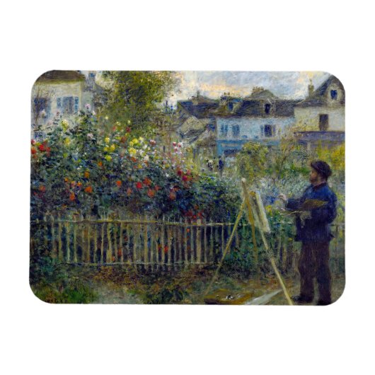 Renoir - Claude Monet Schilderend in zijn Tuin Magneet (Horizontaal)