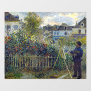 Renoir - Claude Monet Schilderend in zijn Tuin Raamsticker