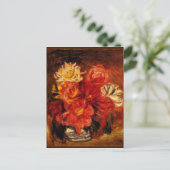 Renoir - Dahlias, kunstschilderkunst Briefkaart (Staand voorkant)