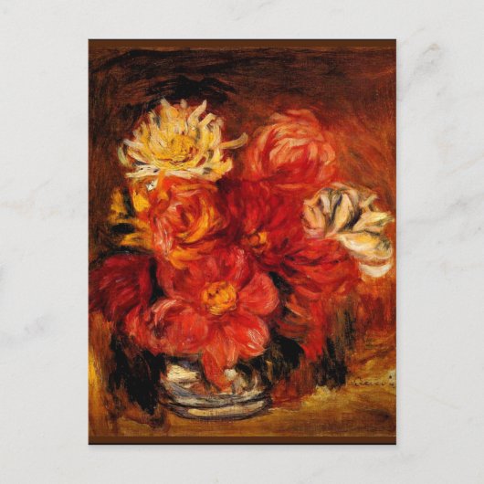 Renoir - Dahlias, kunstschilderkunst Briefkaart (Voorkant)
