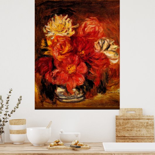 Renoir - Dahlias, schilderij Poster (Keuken)