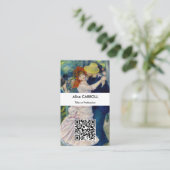 Renoir - Dance at Bougival - QR-code Visitekaartje (Staand voorkant)
