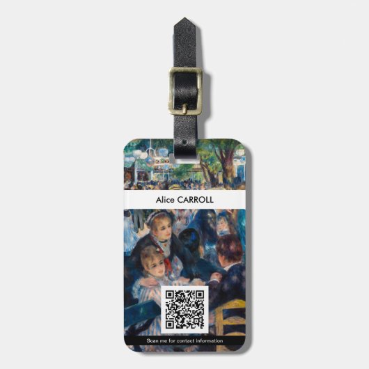 Renoir - Dance at Moulin de la Galette - QR-code Bagagelabel (Voorkant verticaal)