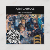 Renoir - Dance at Moulin de la Galette - QR-code Vierkante Visitekaartje (Voorkant)